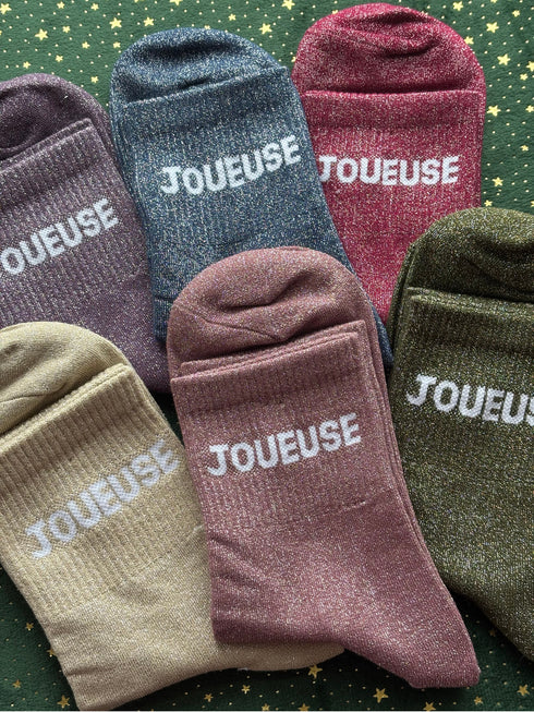 Chaussettes hautes à paillettes "JOUEUSE" 36/41