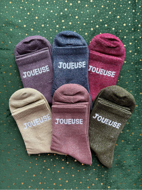 Chaussettes hautes à paillettes "JOUEUSE" 36/41