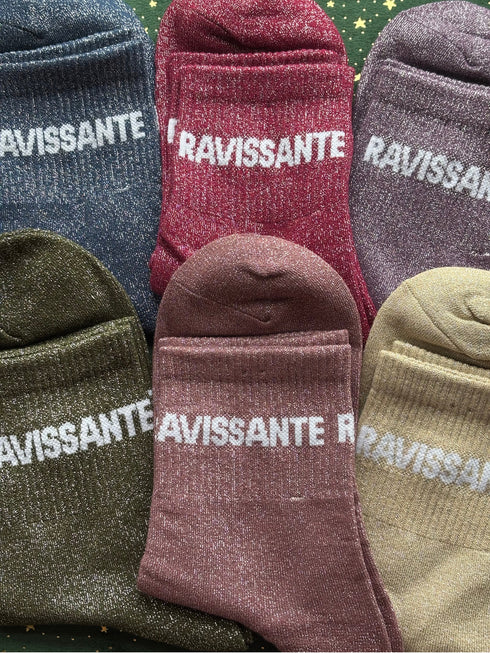 Chaussettes hautes à paillettes "RAVISSANTE" 36/41