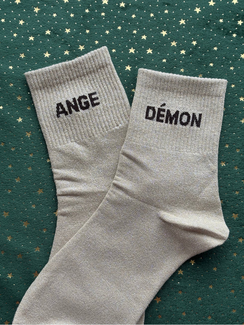 Chaussettes à paillettes "ANGE DEMON" 36/41