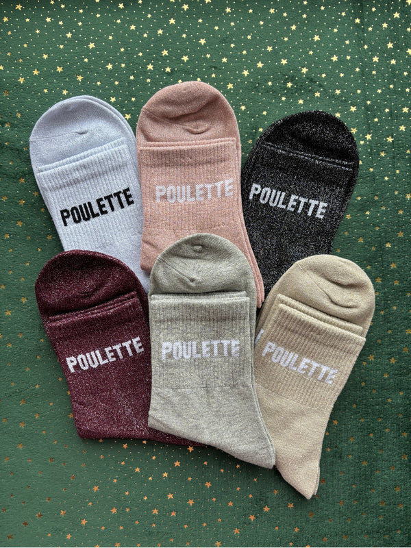 Chaussettes hautes à paillettes "POULETTE" 36/41