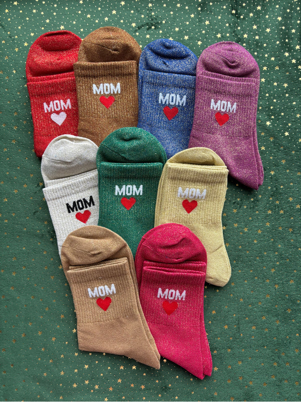 Chaussettes à paillettes "MOM ❤️" 36/41