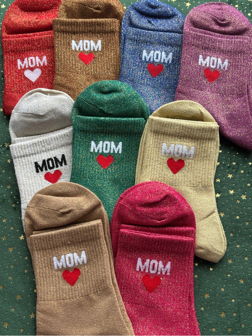 Chaussettes à paillettes "MOM ❤️" 36/41