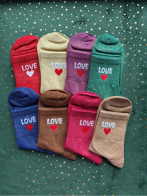 Chaussettes hautes à paillettes "LOVE ❤️" 36/41
