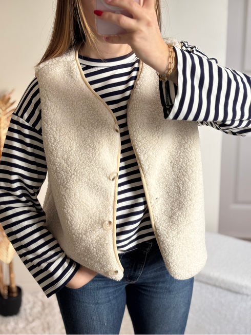 Gilet sans manches écru ZOÉ