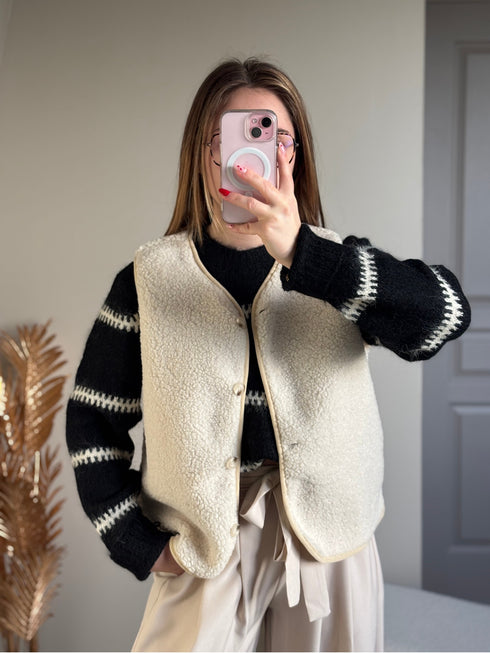 Gilet sans manches écru ZOÉ