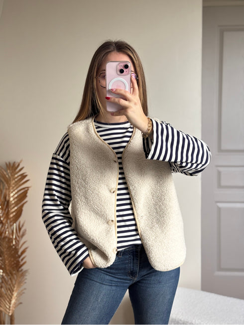 Gilet sans manches écru ZOÉ