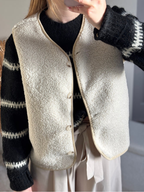 Gilet sans manches écru ZOÉ