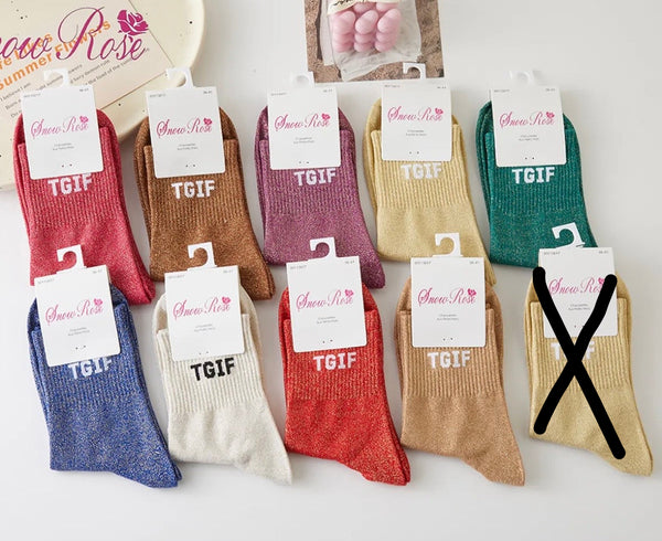 Chaussettes hautes à paillettes "TGIF" 36/41