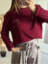 Pull torsadé bordeaux J'ADORE