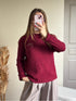 Pull torsadé bordeaux J'ADORE