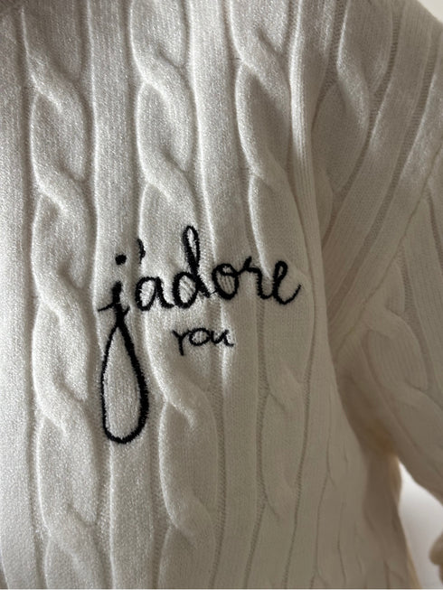 Pull torsadé écru J'ADORE