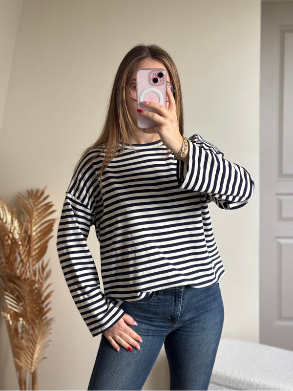 T-shirt blanc/marine SAM