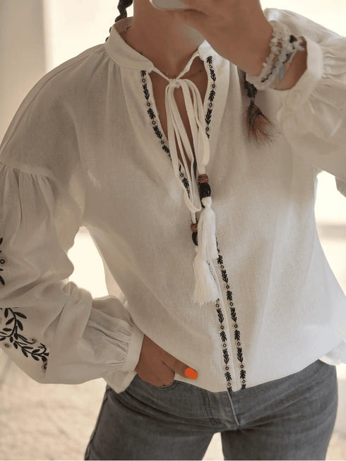 Blouse bohème blanche MADDY