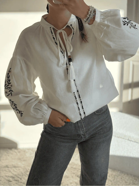 Blouse bohème blanche MADDY