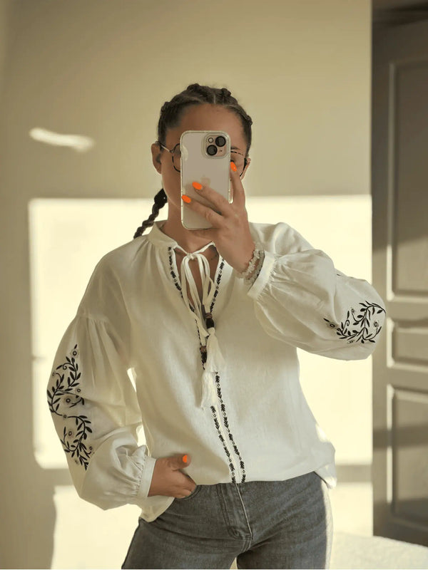 Blouse bohème blanche MADDY