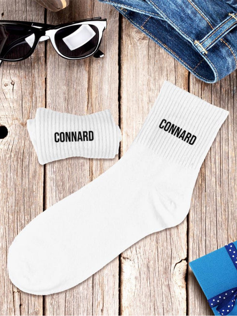 Chaussettes homme noir ou blanc "CONNARD" - 39/45