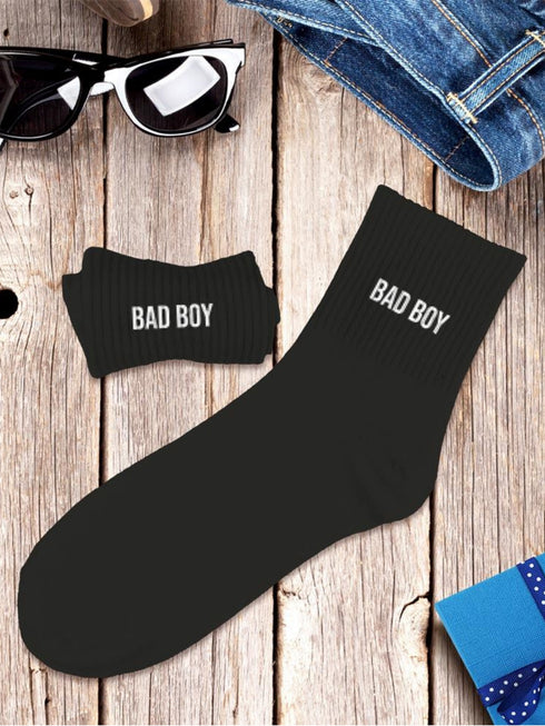 Chaussettes homme noir ou blanc "BAD BOY" - 39/45