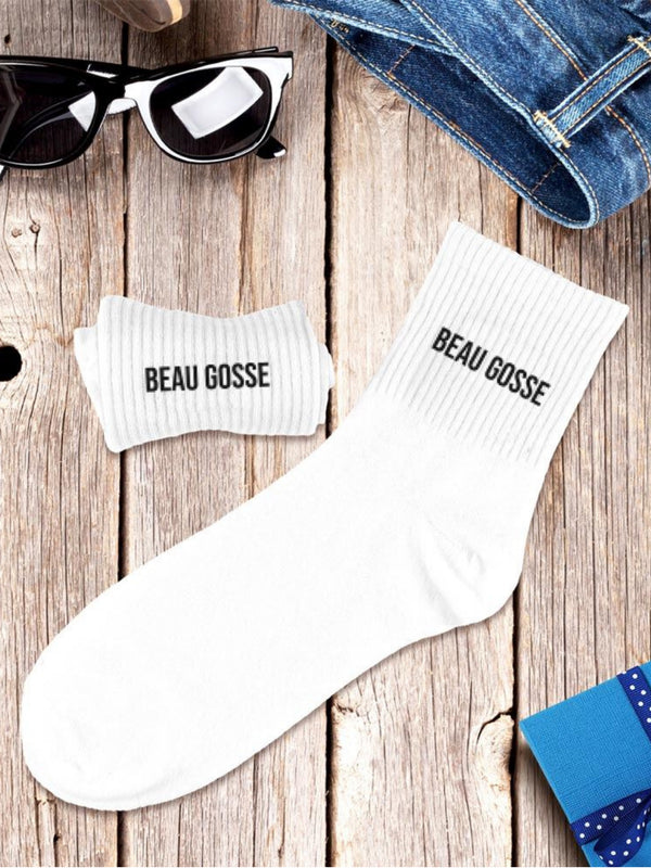 Chaussettes homme blanche "BEAU GOSSE" - 39/45