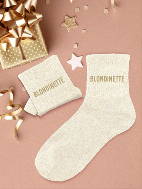 Chaussettes mi-hautes à paillettes "BLONDINETTE” – 36/42