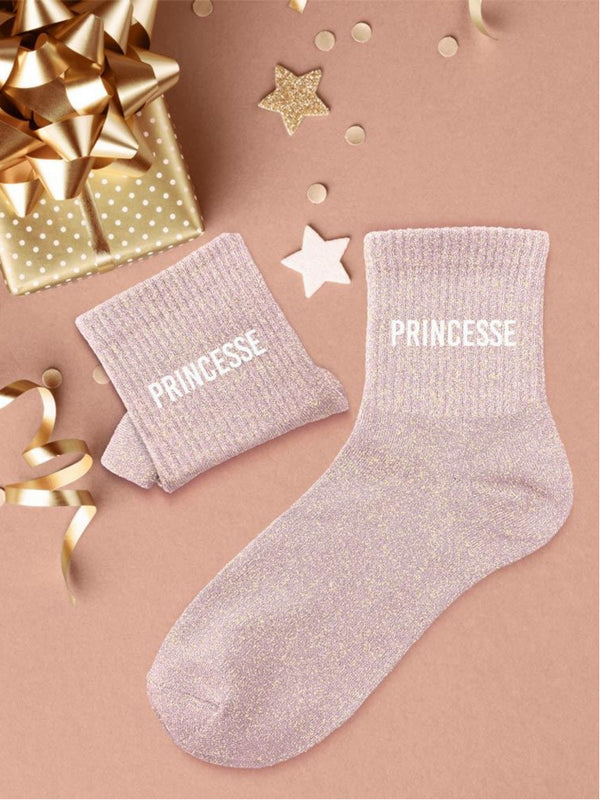 Chaussettes mi-hautes à paillettes "PRINCESSE” – 36/42