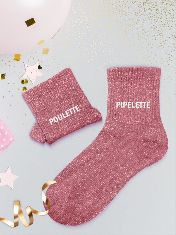 Chaussettes mi-hautes à paillettes "POULETTE/PIPELETTE” – 36/42