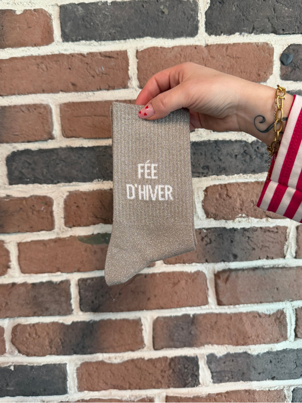 Chaussettes hautes à paillettes “FÉE D'HIVER” – 36/42