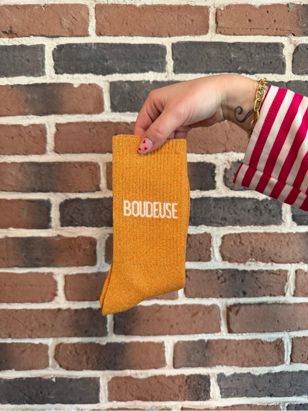 Chaussettes hautes à paillettes “BOUDEUSE” – 36/42