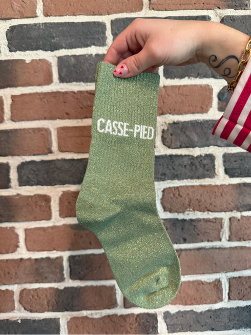 Chaussettes hautes à paillettes “CASSE-PIED” – 36/42