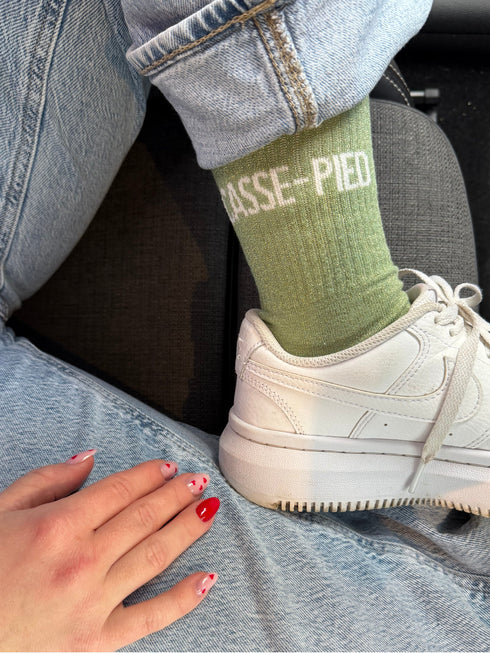 Chaussettes hautes à paillettes “CASSE-PIED” – 36/42