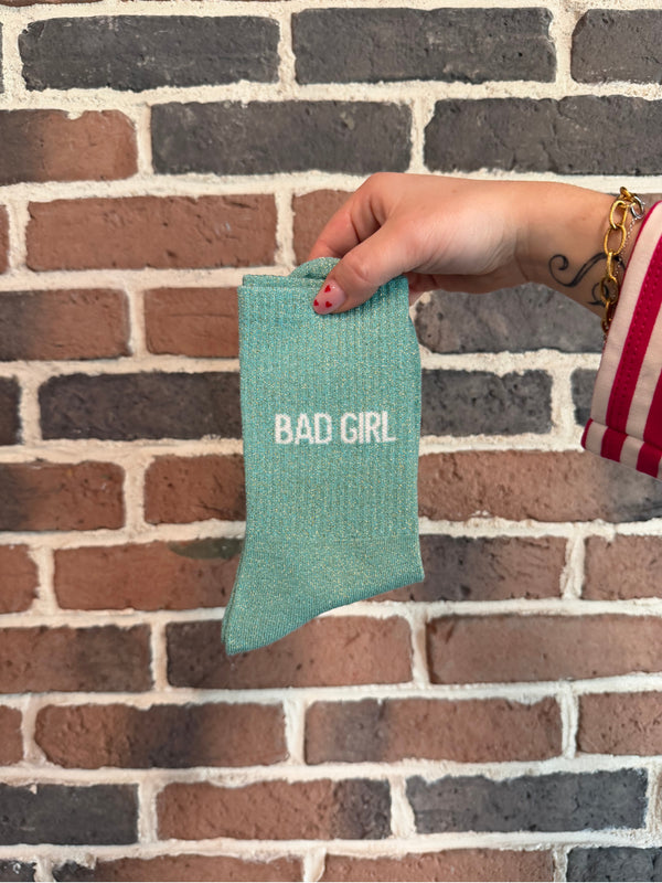Chaussettes hautes à paillettes “BAD GIRL” – 36/42