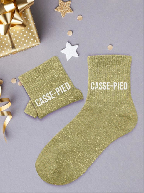 Chaussettes mi-hautes à paillettes “CASSE-PIED” – 36/42
