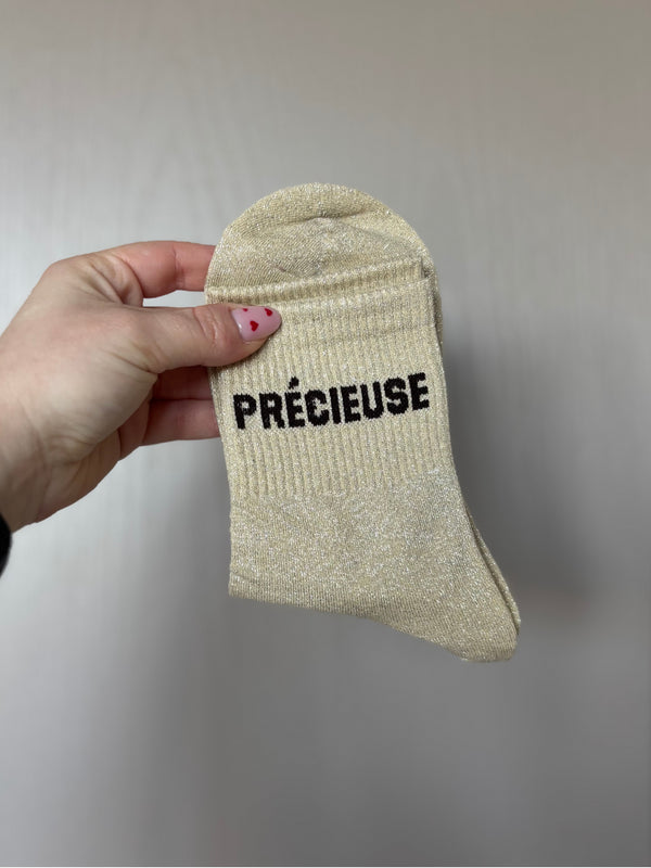 Chaussettes hautes à paillettes "PRECIEUSE" 36/41