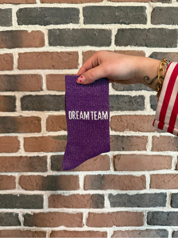 Chaussettes hautes à paillettes “DREAM TEAM” – 36/42