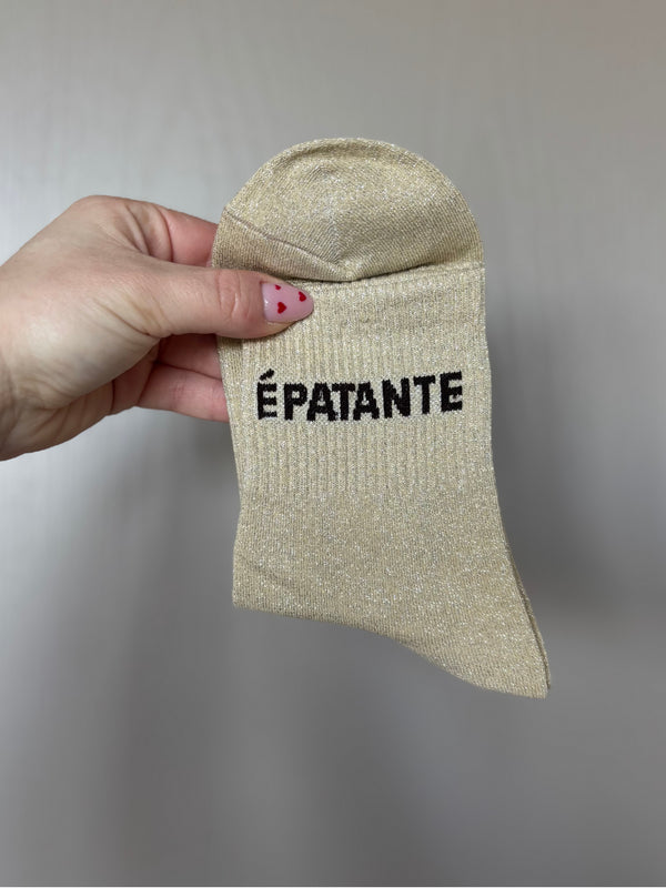 Chaussettes hautes à paillettes "EPATANTE" 36/41