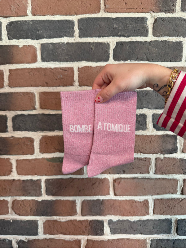 Chaussettes hautes à paillettes “BOMBE/ATOMIQUE” – 36/42