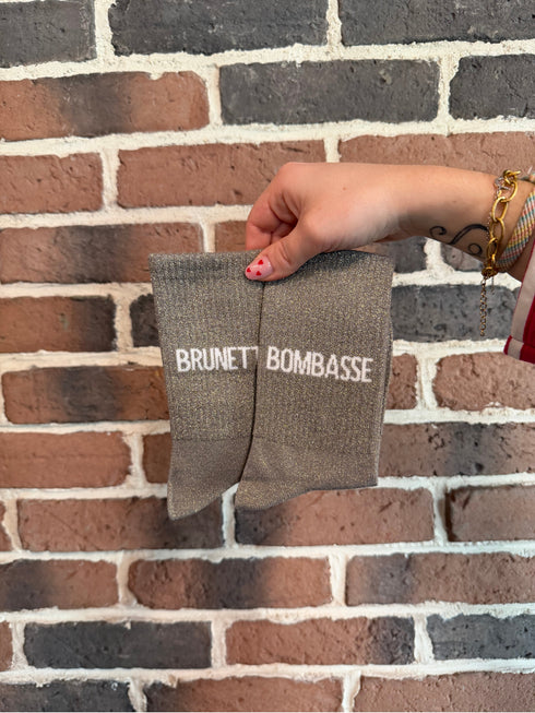 Chaussettes hautes à paillettes “BRUNETTE/BOMBASSE” – 36/42
