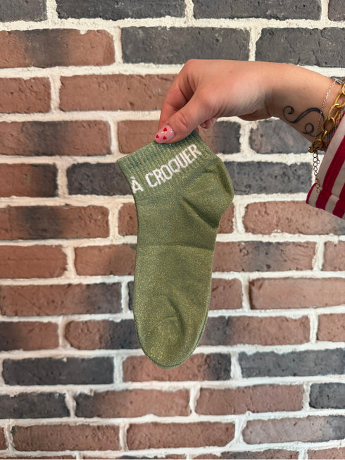 Socquettes à paillettes “À CROQUER” – 36/42