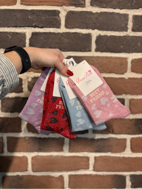 Chaussettes hautes à paillettes "BEST FRIEND" 36/41