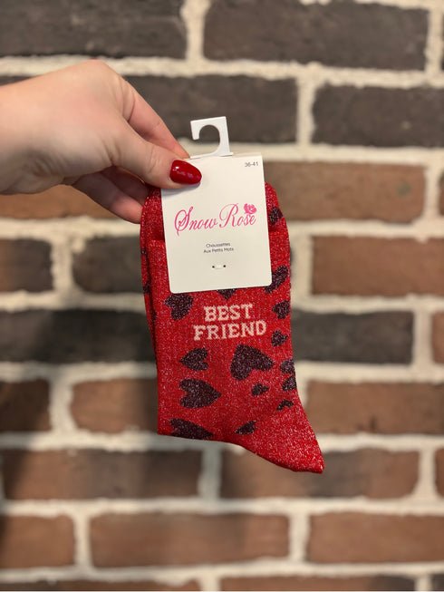 Chaussettes hautes à paillettes "BEST FRIEND" 36/41