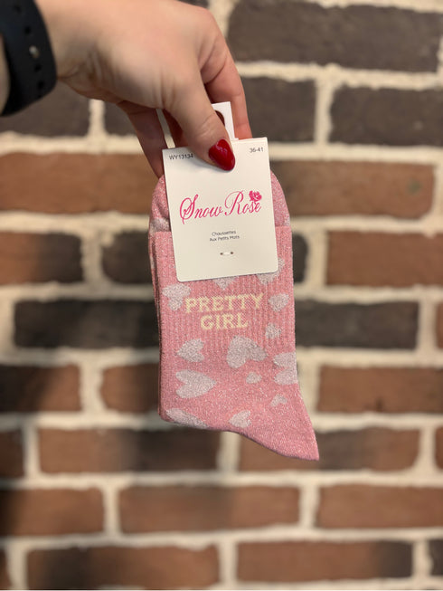 Chaussettes hautes à paillettes "PRETTY GIRL" 36/41