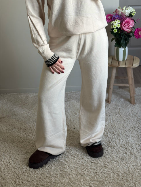 Ensemble pull + pantalon écru ELIA