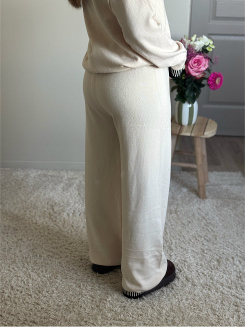 Ensemble pull + pantalon écru ELIA