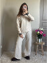 Ensemble pull + pantalon écru ELIA
