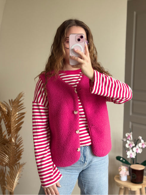 Gilet sans manches fuchsia ZOÉ