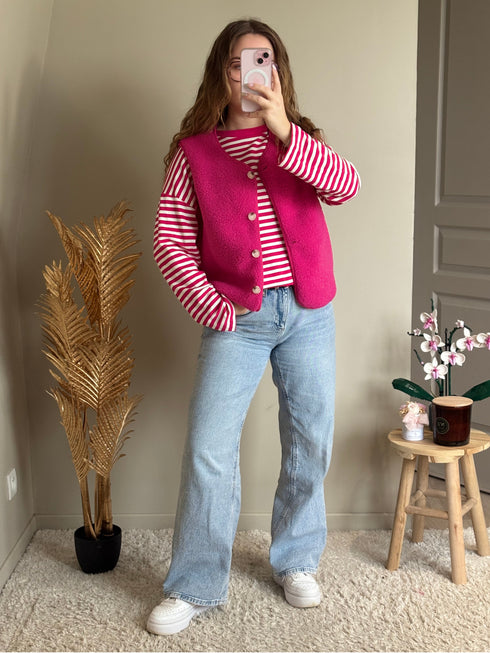 Gilet sans manches fuchsia ZOÉ