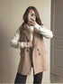 Gilet mi-long sans manches beige JOY