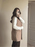 Gilet mi-long sans manches beige JOY