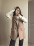 Gilet mi-long sans manches beige JOY