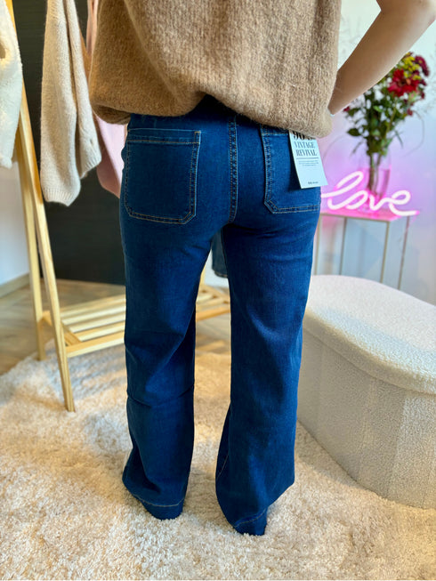 Jean « wide leg » avec poches chino